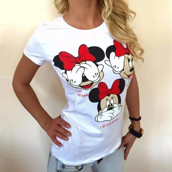 Casual Funny Mouse Tops TeesOutdoor T-Shirts