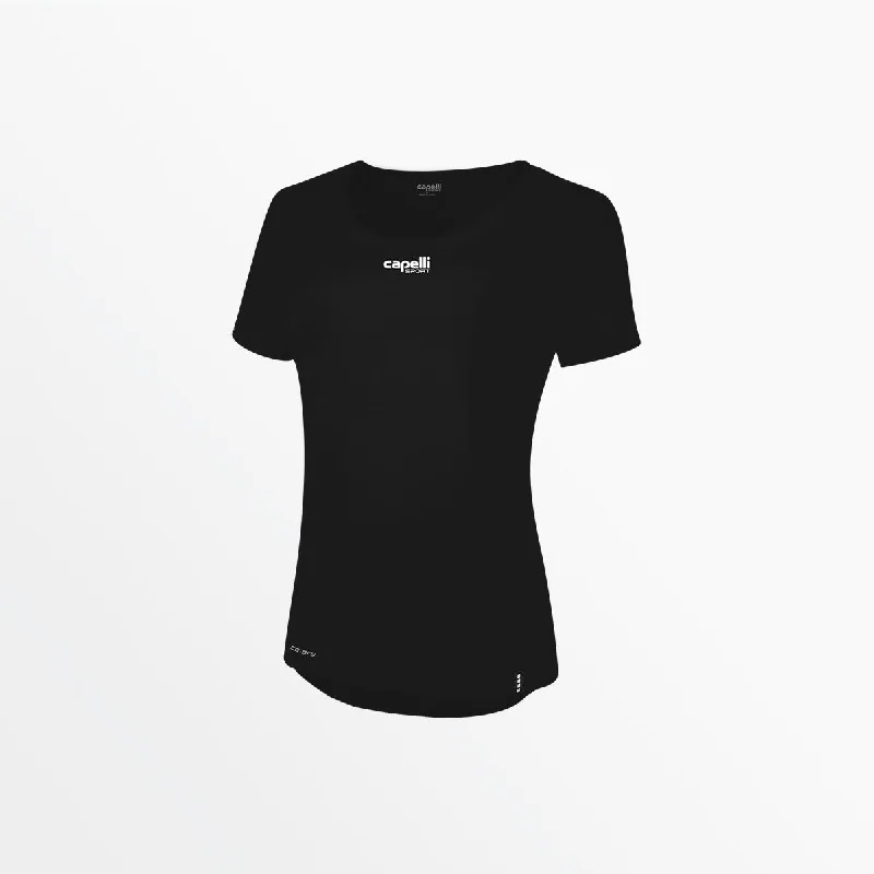 WOMEN'S LIFESTYLE  CS DRY SCOOP TEE WITH CENTER LOGOSilk T-Shirts