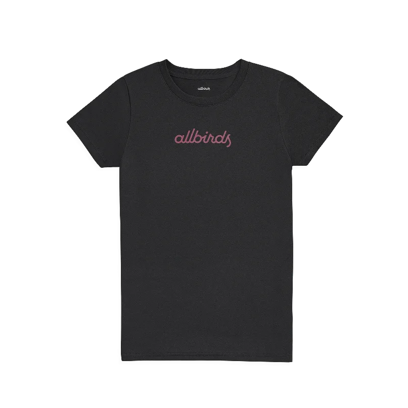 Women's Recycled Tee - Logo - Natural BlackScoop Neck T-Shirts